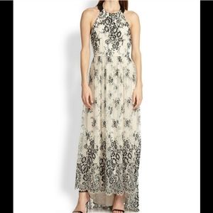 Alice + Olivia Black and Cream Lace Dress